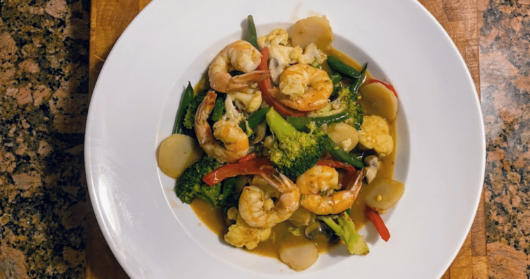 Thai Red Curry Shrimp and Vegetables