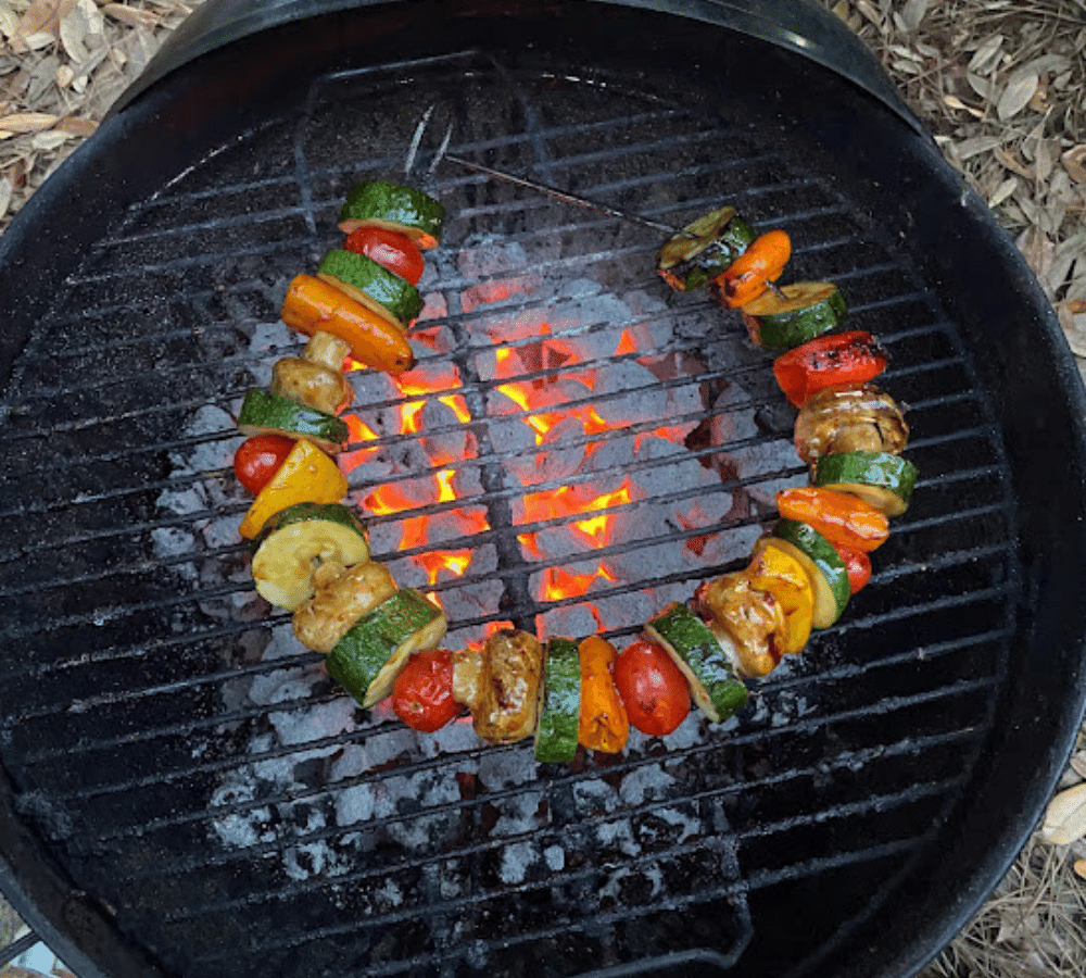 Grilled Teriyaki Veggies on Fire Wire