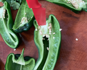 clean poblano peppers