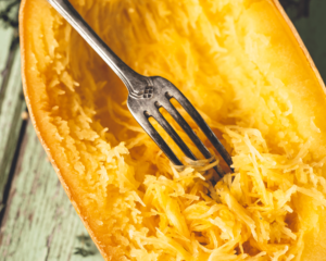 scraping spaghetti squash