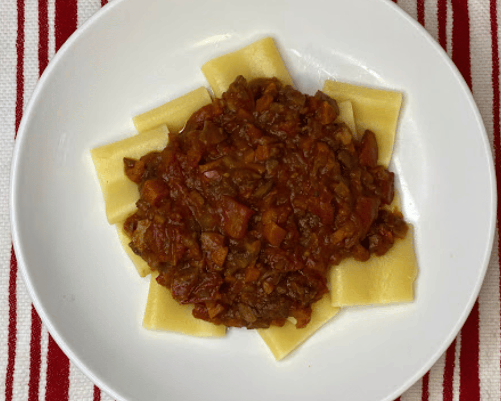 Mushroom Bolognese with Paccheri Pasta