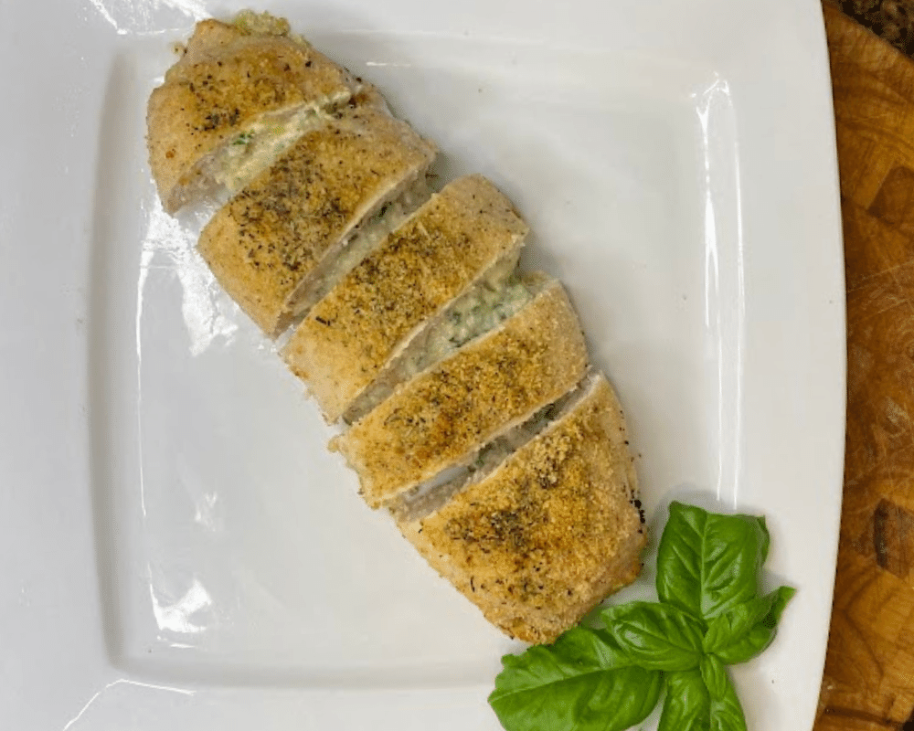 Spinach and Herb Goat Cheese Stuffed Chicken Cutlet