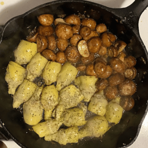 artichokes and mushrooms