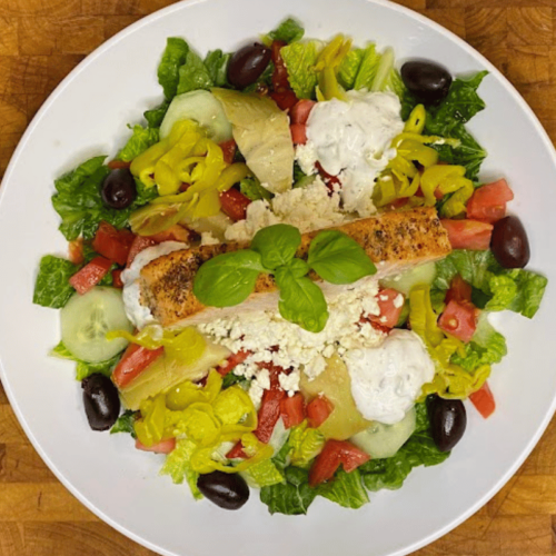 Greek Salad with Salmon